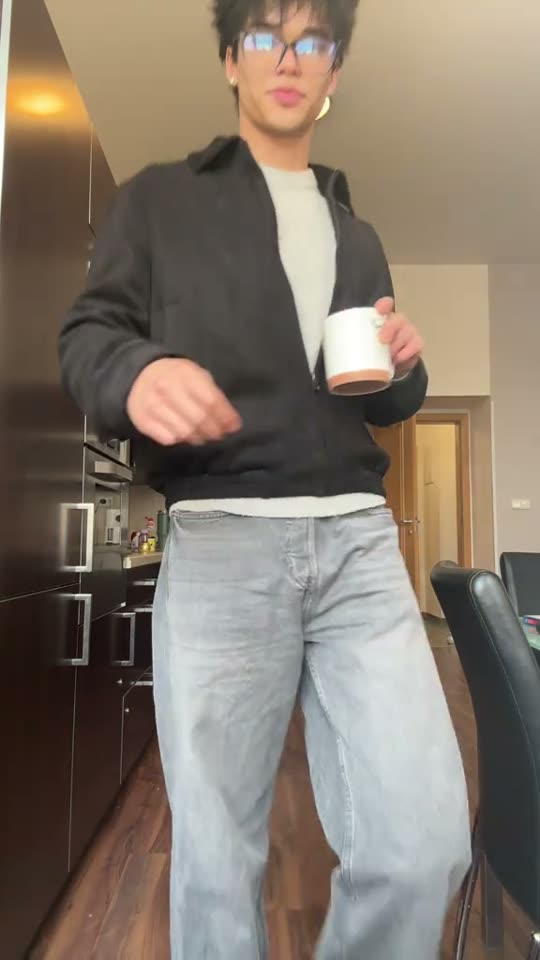 Man shows off outfit