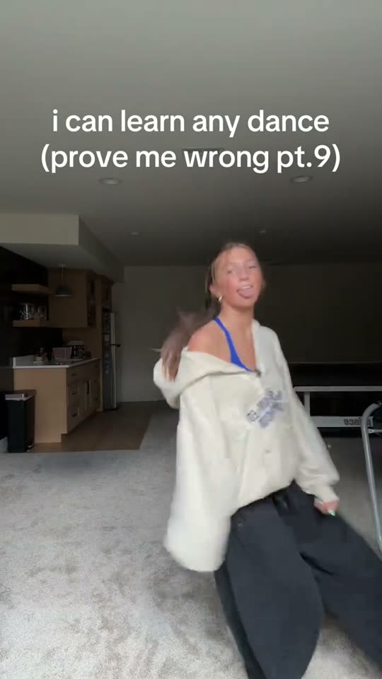 Girl dancing in living room