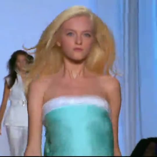 Blonde model on runway