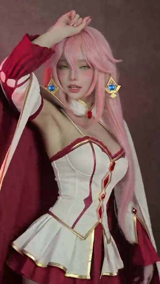Anime character cosplay pose