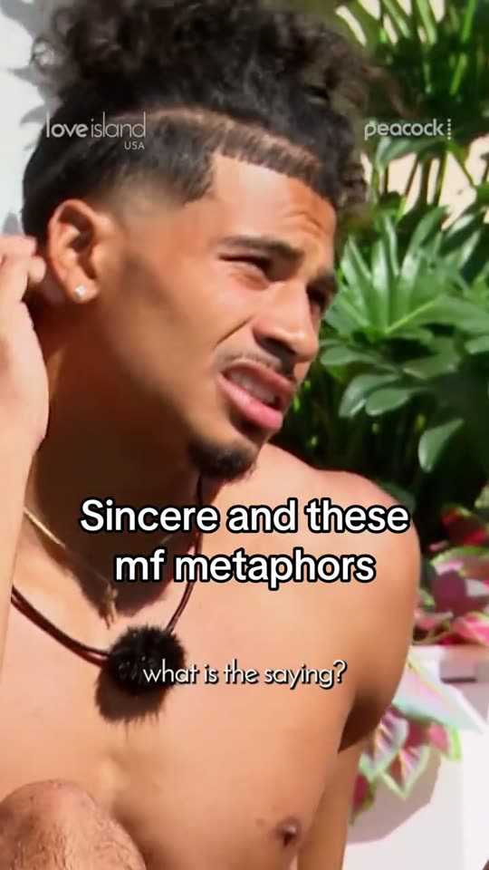 Man reacting to metaphors
