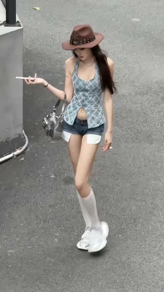 Woman walking in street style