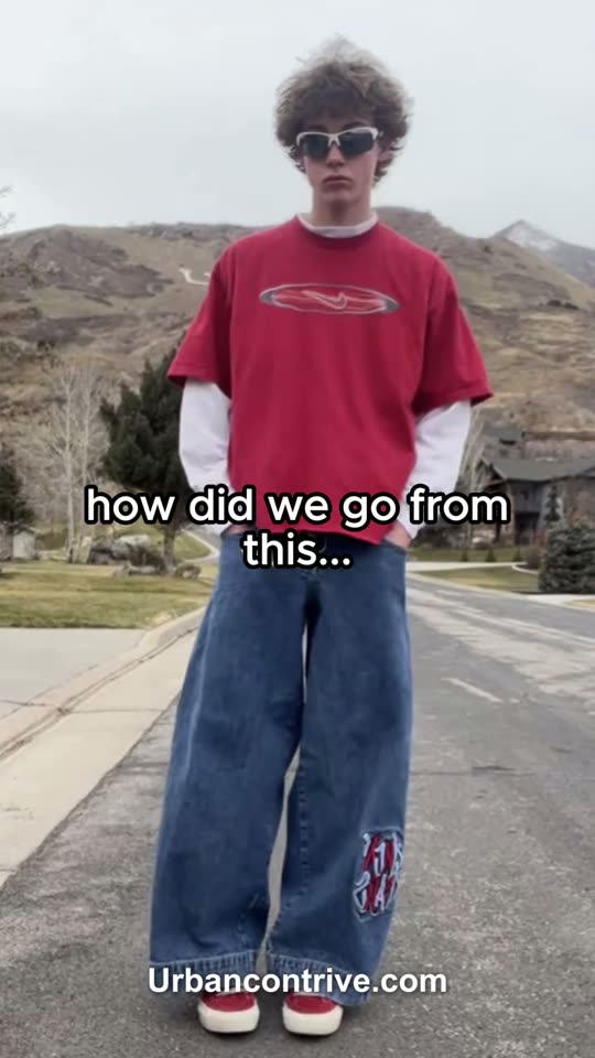 Man models baggy street style