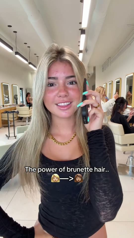 Blonde to brunette hair transformation