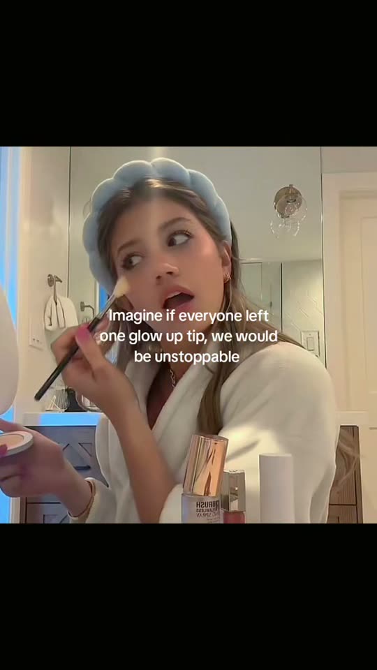 Applying makeup for glow-up