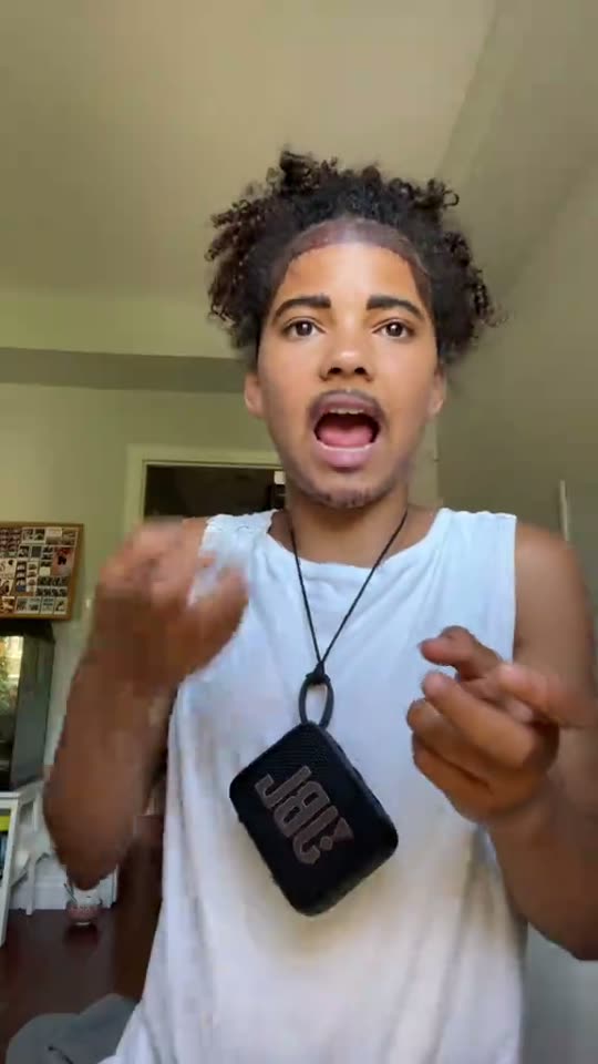 Man lip-syncs with makeup