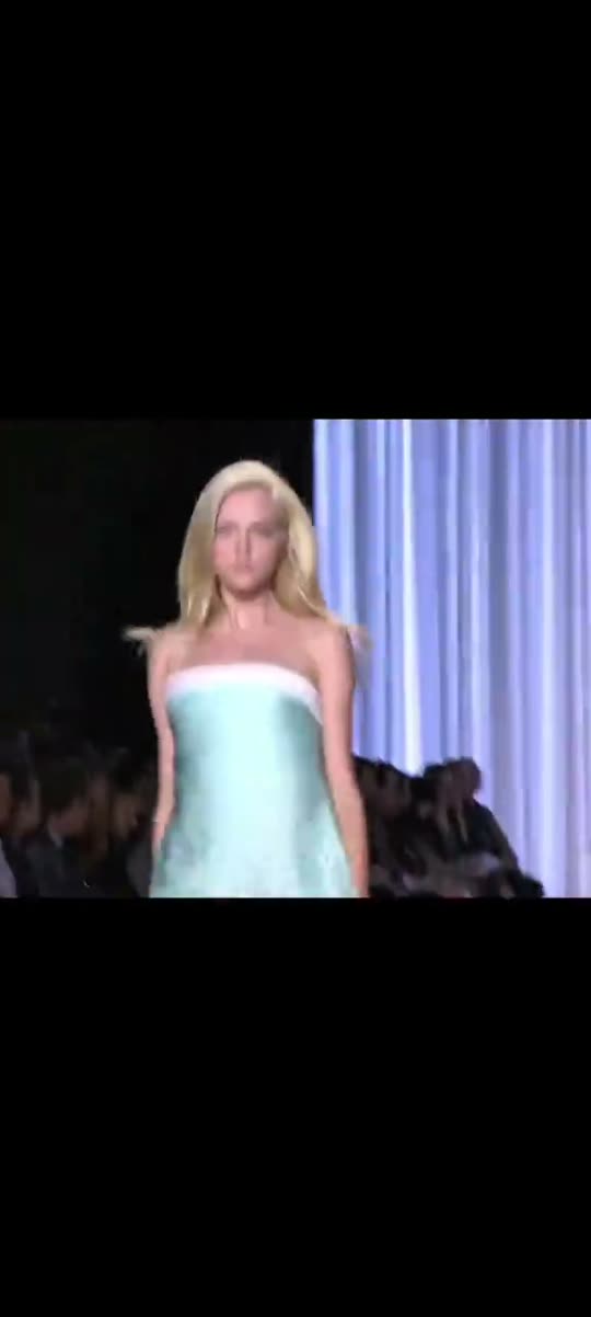 Blonde model runway walk