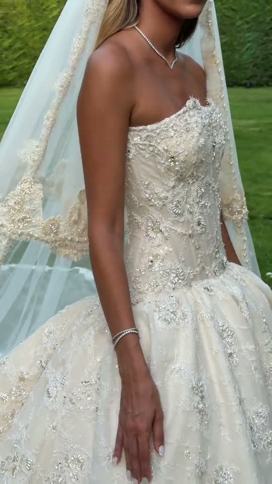 Bride in beautiful wedding dress