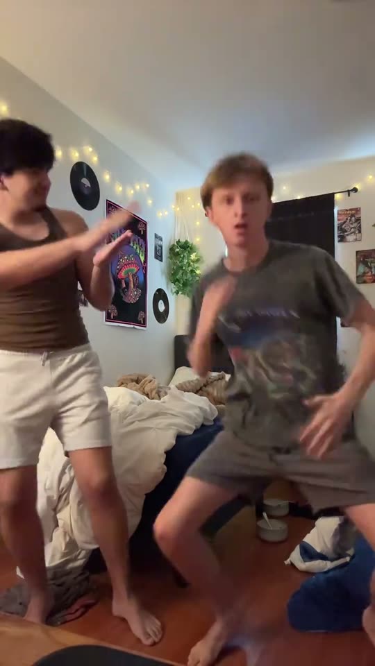 Two men dancing together