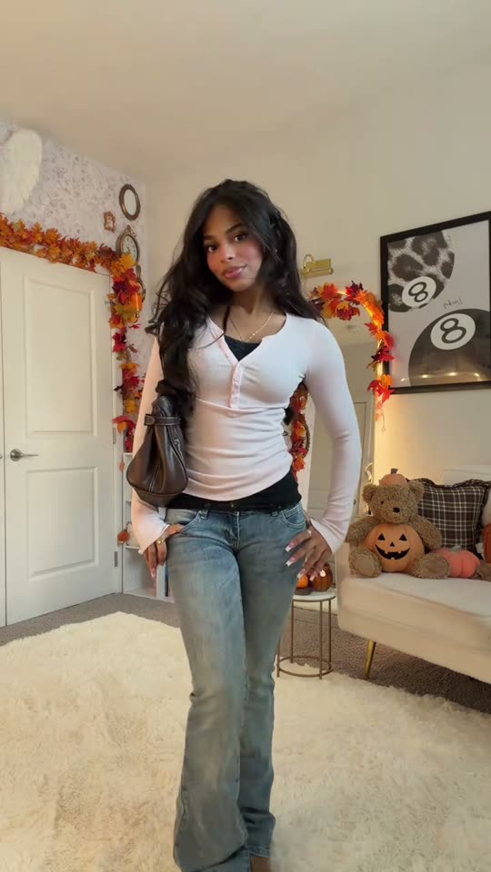 Posing in fall outfit
