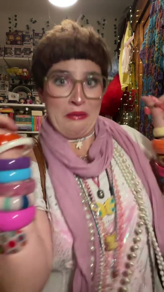 Woman shows off bracelets