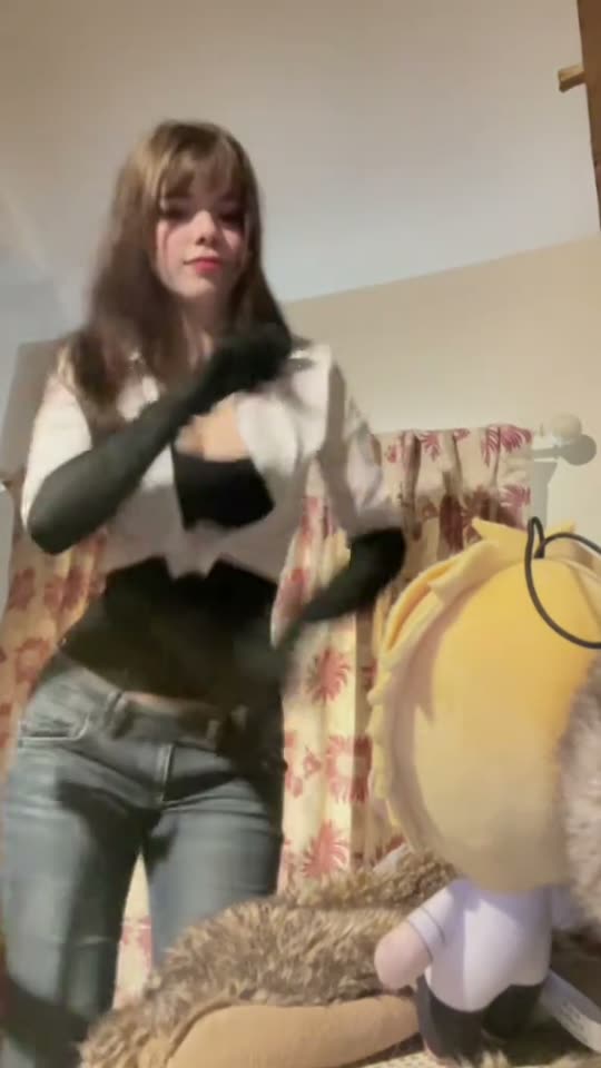 Girl dancing in anime cosplay