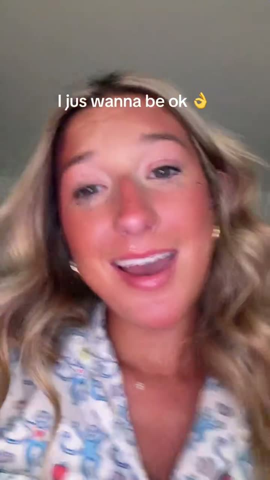 Woman lip-syncs to audio