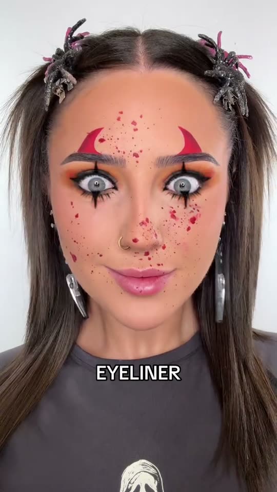 Halloween devil clown makeup tutorial