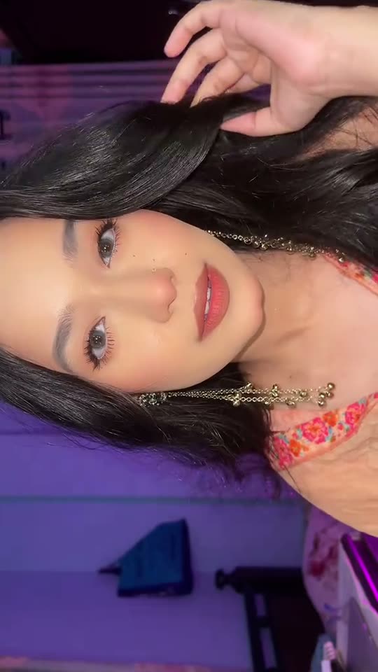 Makeup transformation with long earrings