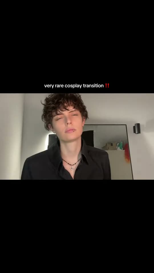 Cosplay transition into anime character