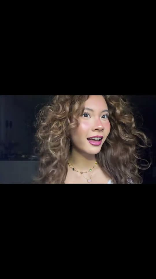 Makeup transformation with curly hair