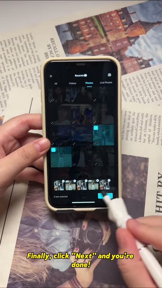 Selecting photos for video