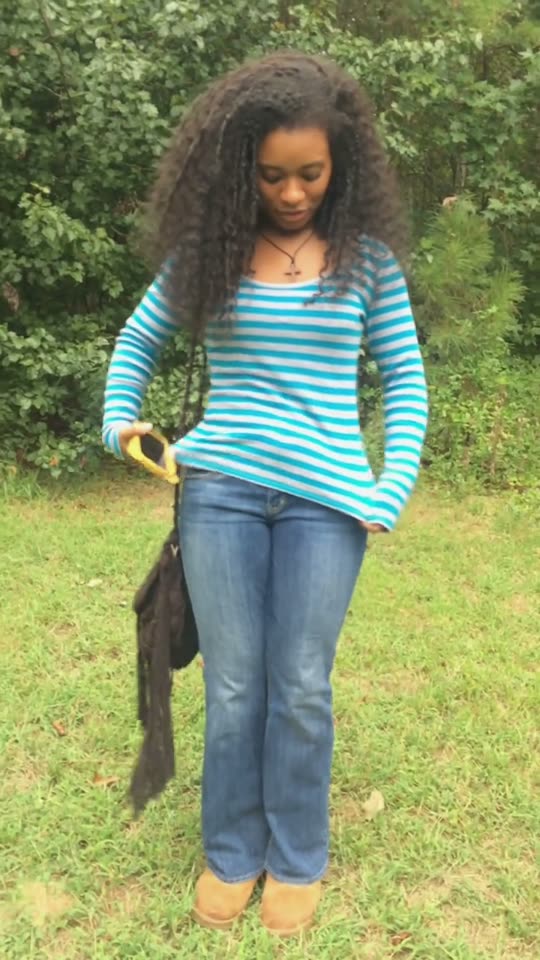 Outfit change into fall clothes