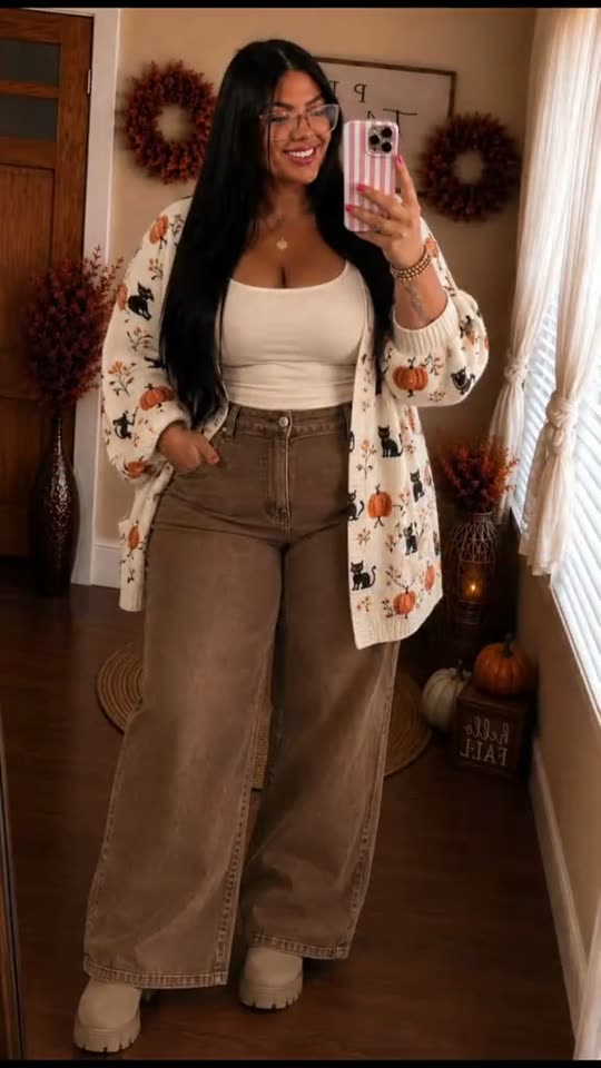 Showing off fall outfit