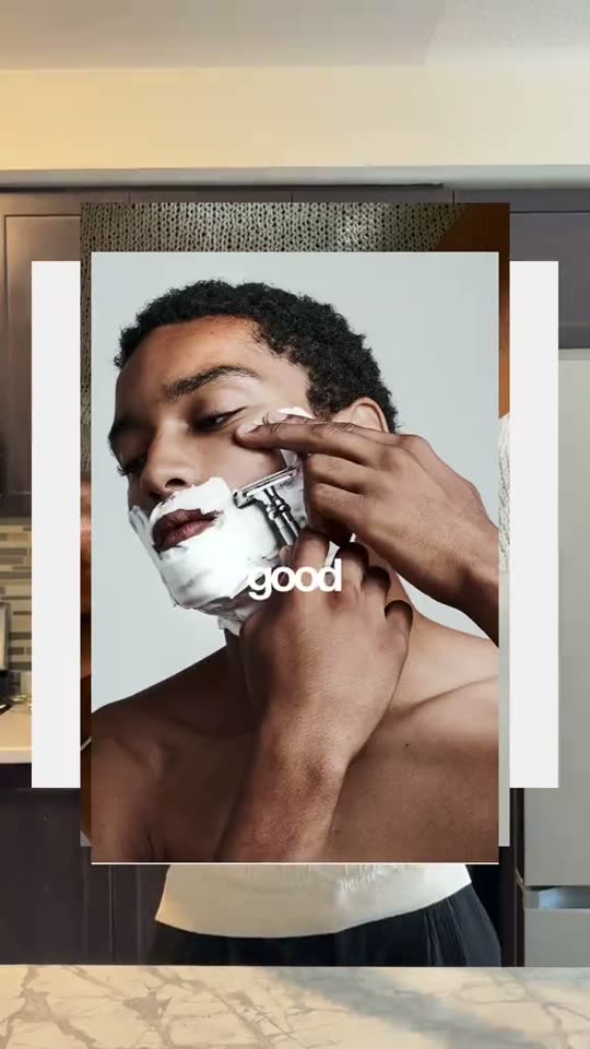 Man shaves with a razor
