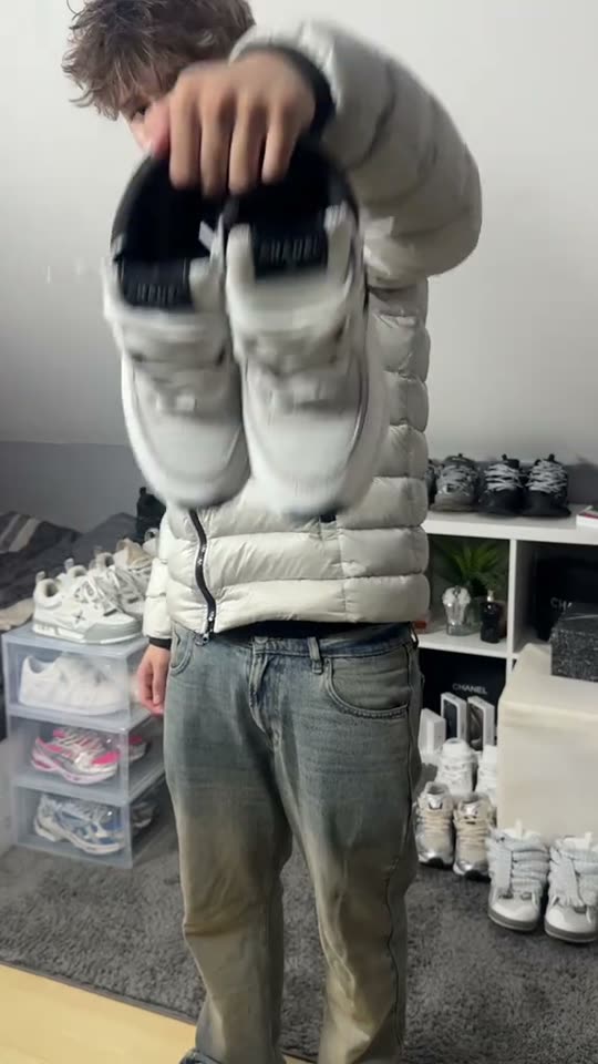 Showing off new winter shoes