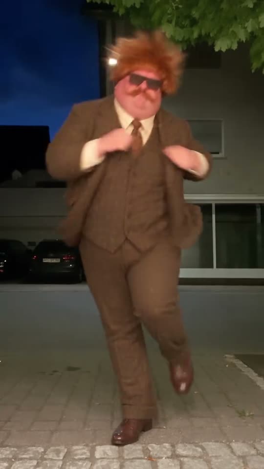 Man in costume dancing
