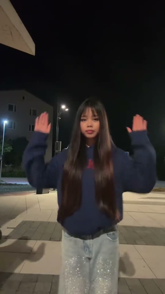 Girl dancing at night