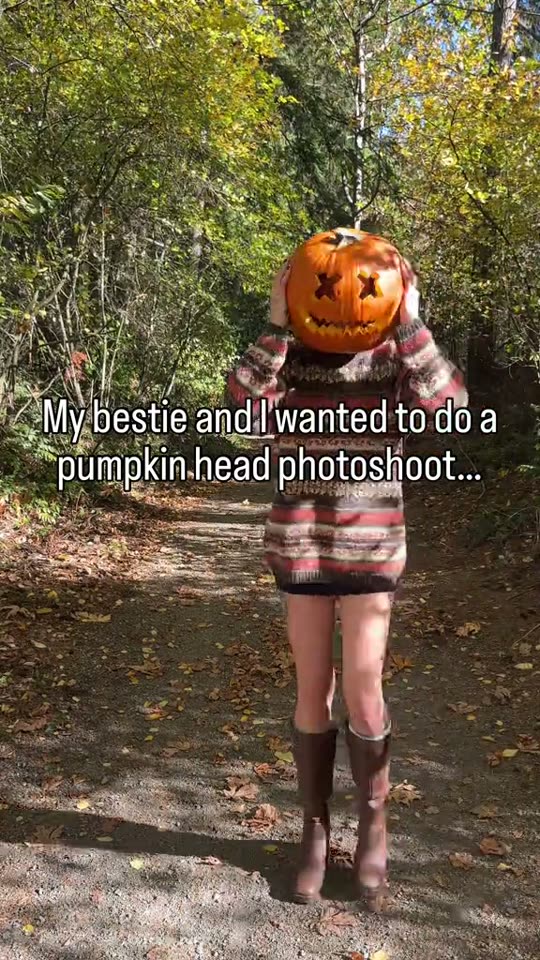 Pumpkin head fall photoshoot