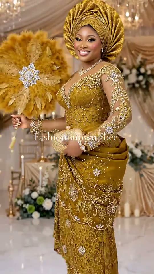 Woman in traditional golden dress