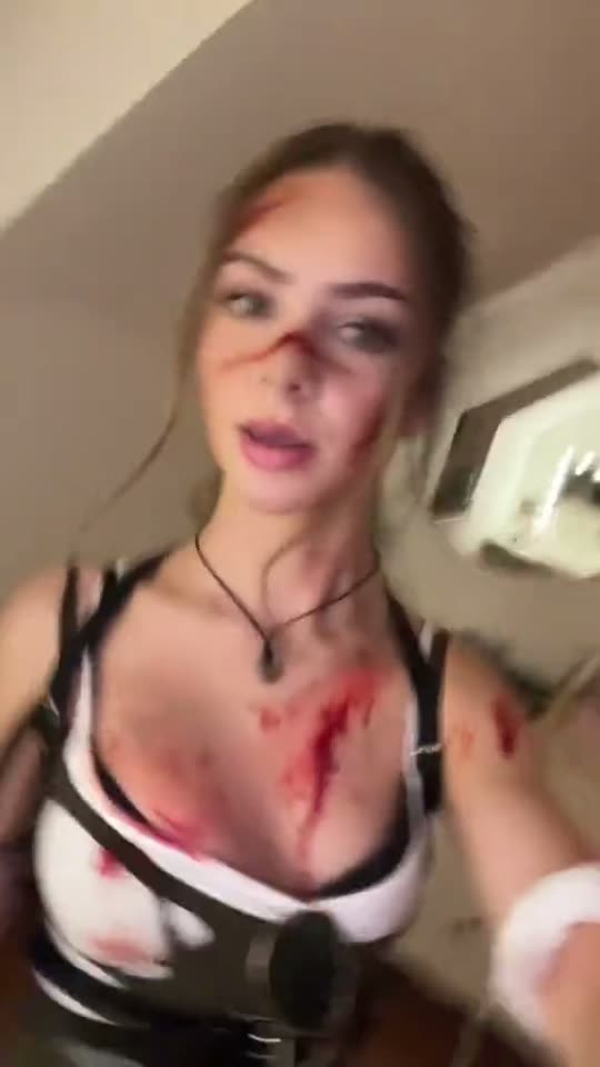 Bloody Lara Croft costume reveal