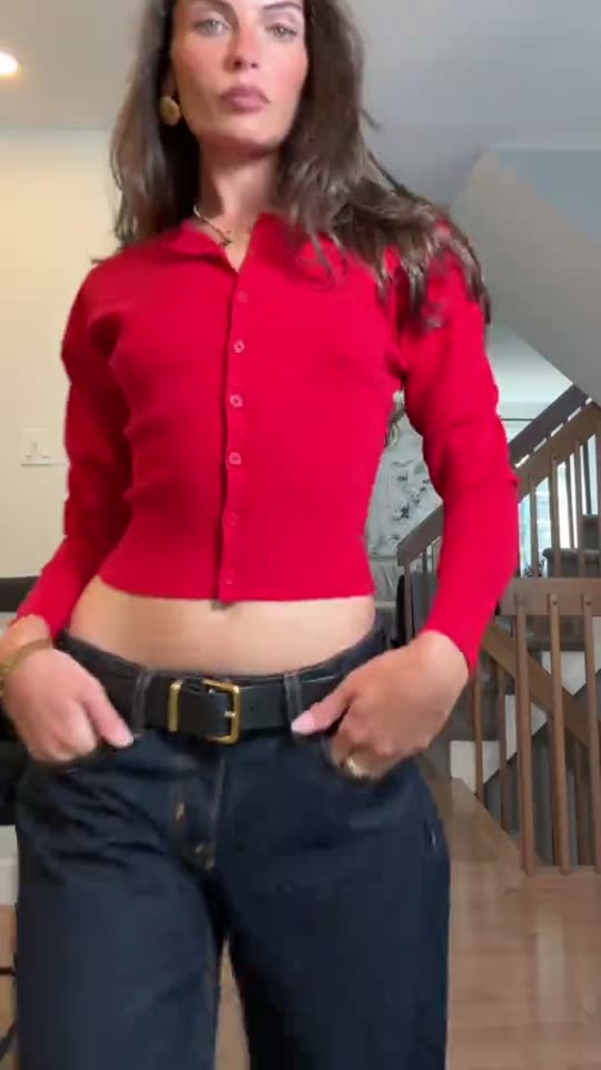 Woman tries on old money outfit