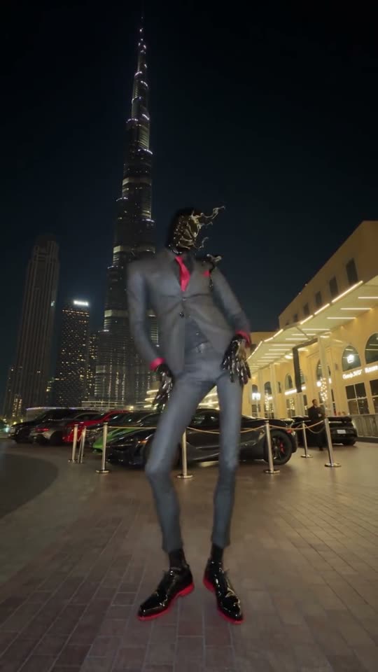 Man in suit dancing