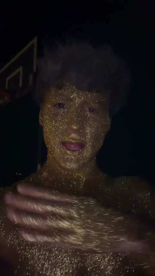 Glittery face and body