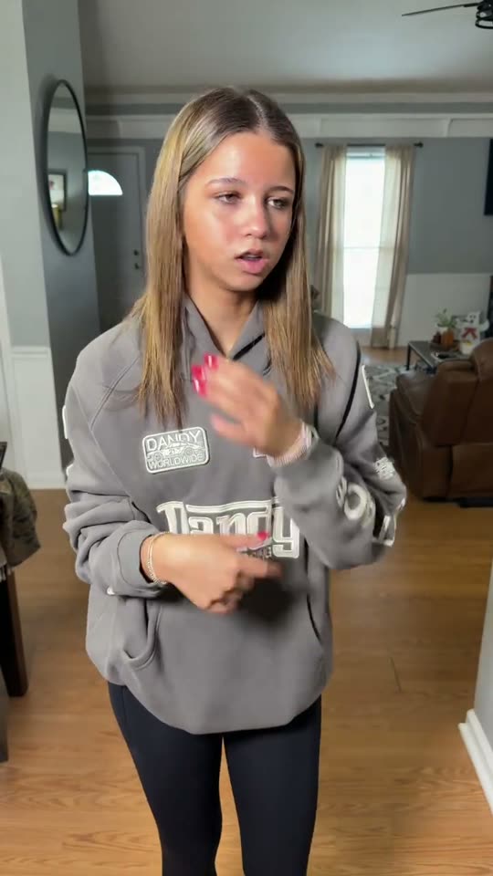 Girl shows off her outfit