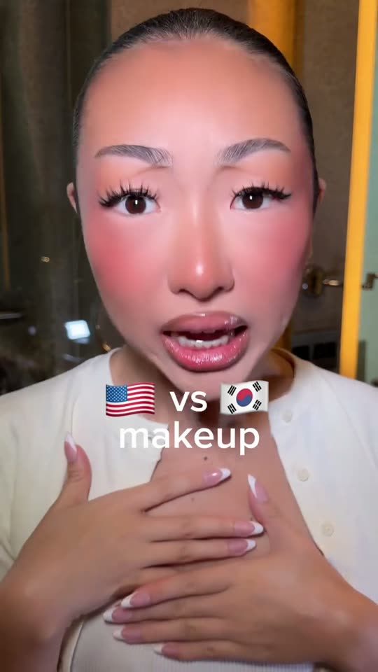 Makeup transformation US vs Korea