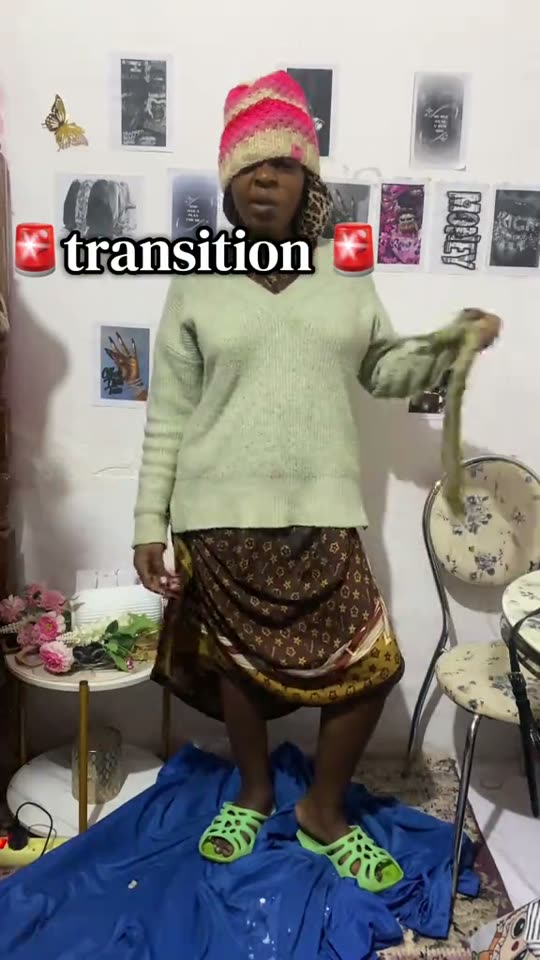 Outfit transition into a dress