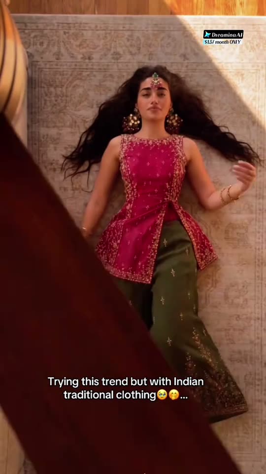 Indian traditional clothing fan transition