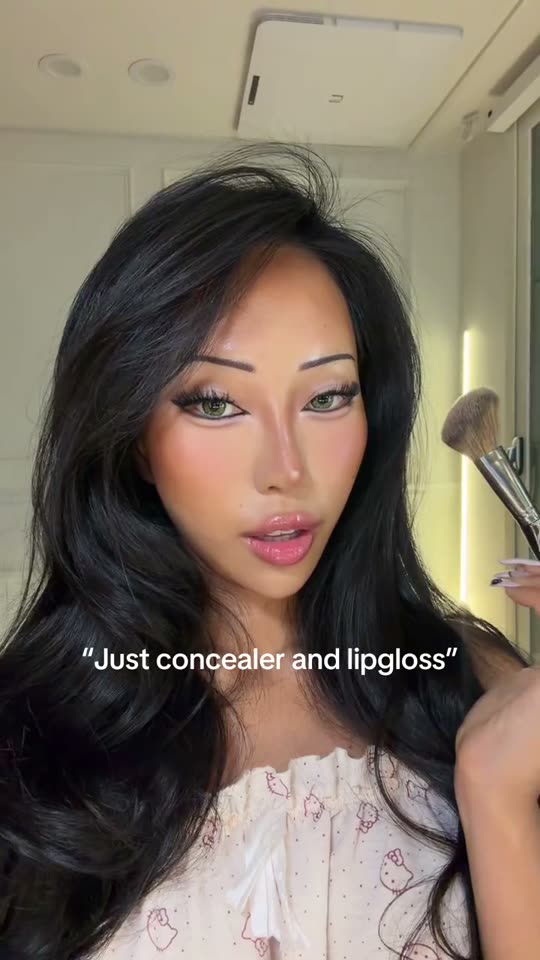 Makeup transformation with brush