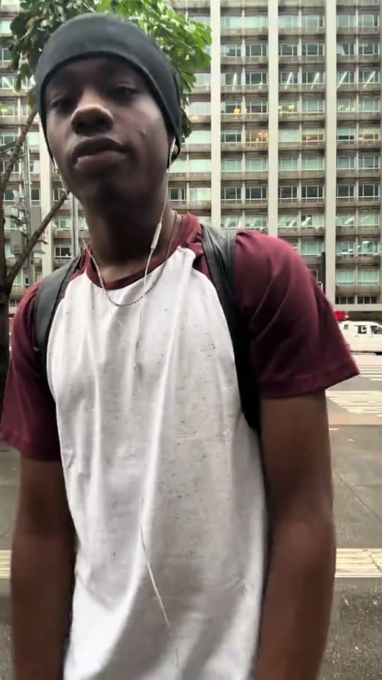 Man shows off outfit