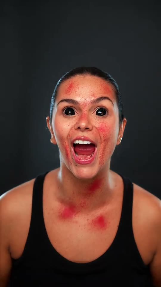 Woman with black eyes makeup