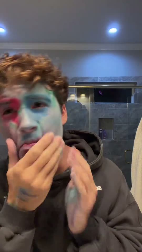 Applying Halloween makeup, then quitting