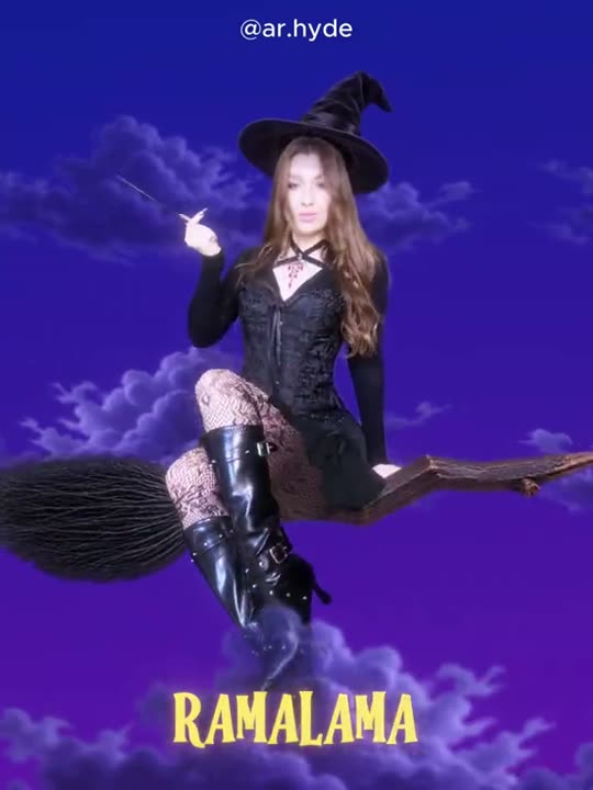 Witch flying on a broom