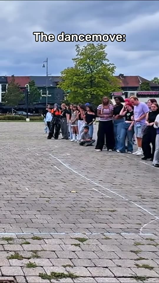 People line up to dance