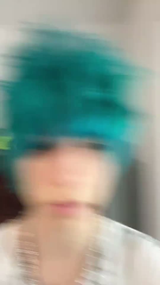 Hair transformation to blue