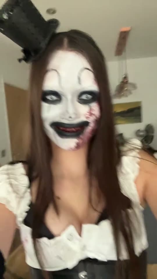 Clown Halloween costume reveal