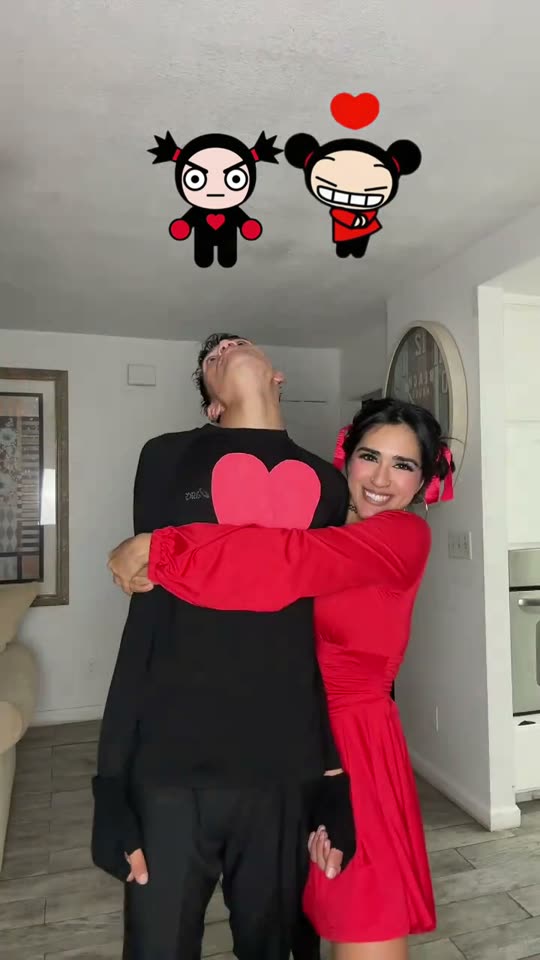 Couple in Pucca costumes