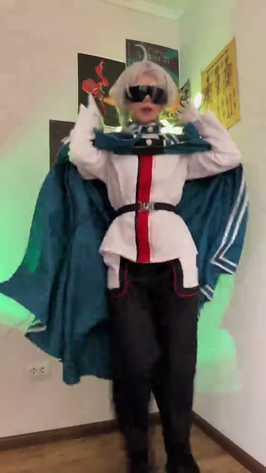 Anime character cosplay with cape