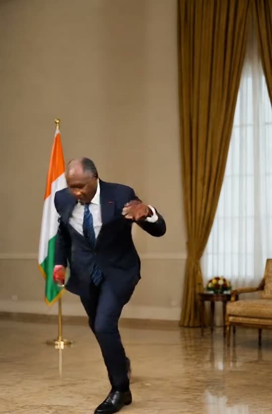 Man in suit dancing