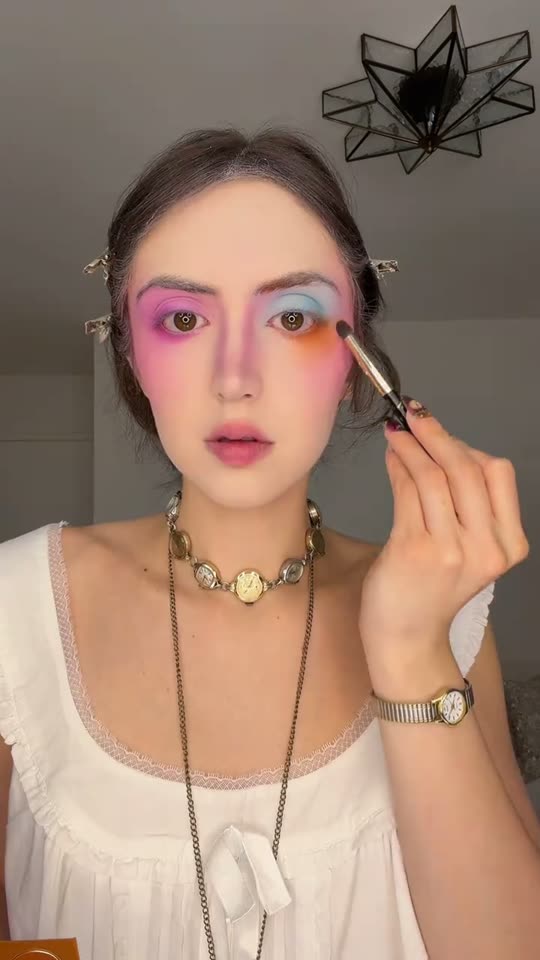 Applying Mad Hatter makeup